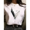 thumbnail image 1 of Maycaur New Funny Moon Print T Shirt Women Plus Size Black Tshirts Fashion O Neck Short Sleeve T-Shirt Summer Tees Casual Top, 1 of 6