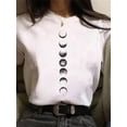 thumbnail image 1 of Maycaur New Funny Moon Print T Shirt Women Plus Size Black Tshirts Fashion O Neck Short Sleeve T-Shirt Summer Tees Casual Top, 1 of 6