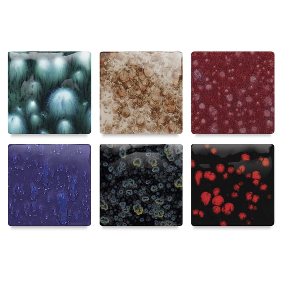 Mayco Lead-Free Jungle Gems Crystal Glazes - Class Pack #2 - Pint, Set of 6