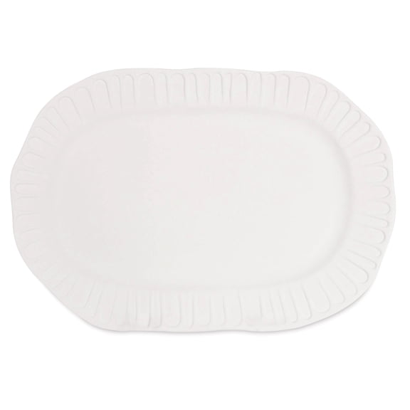 Mayco Stoneware Bisque Platter - Pkg of 4, Fluted Oval Platter