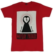 Mayday Parade Mens T-Shirt - Beaming Broken Heart in a Keyhole Image (X-Small)