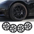 thumbnail image 1 of Mayde 18-Inch Hub Caps fits 2017-2022 Tesla Model 3, Replacement Wheel Covers (Set of 4,) (Gloss Black), 1 of 9