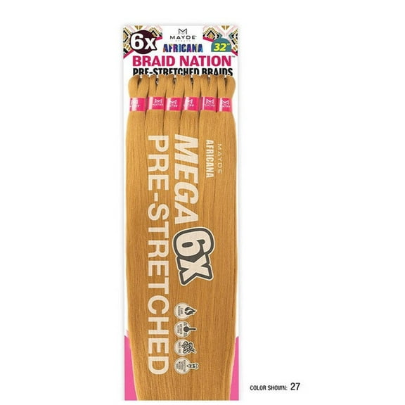 Mayde Beauty Braid Nation Mega Pre-Stretched Braids – 6X 64" Unfolded