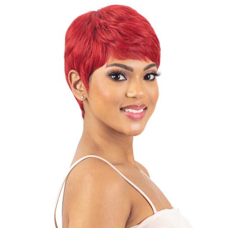 Red Beauty Short Wig Human Hair Blend Mayde Beauty Mocha Wig - VELVET :: WigTypes.com main image 3