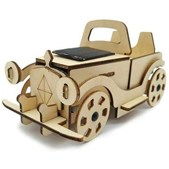 Maydear 3D Wooden Puzzle Solar Car Model Kit,DIY Educational Science Kit for Children Over 6 Years Old-Convertible Car