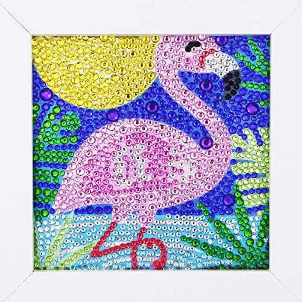 Maydear 5D Diamond Painting Art Kit, DIY Diamond Paintings for Adults Kids Gem  Art Crafts Home Decor 4.7×4.7 inch (Moon Flamingo) 