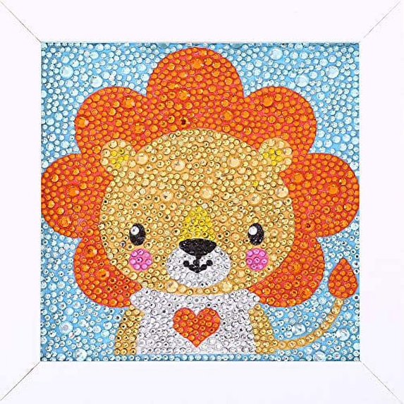 Maydear 5D Diamond Painting Art Kit, DIY Diamond Paintings for Adults Kids Gem Art Crafts Home Decor 6×6 inch (Lion Cub)