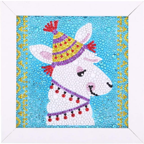Maydear 5D Diamond Painting Art Kit, DIY Diamond Paintings for Adults Kids Gem Art Crafts Home Decor (Alpaca) 6×6 inch