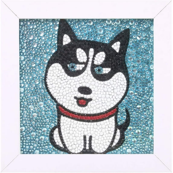 Maydear 5D Diamond Painting Art Kit, DIY Diamond Paintings for Adults Kids Gem Art Crafts Home Decor (Dog) 6X6 inch