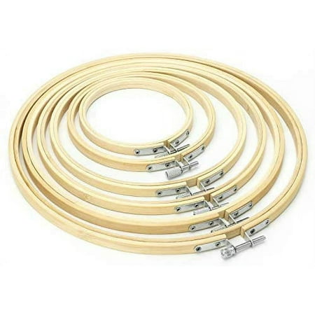 Maydear 6 Pack Embroidery Hoops Bamboo Circle Frame for Crafts Set Cross Stitch Sewing Hoop Rings (4in to 10in)