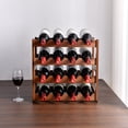 thumbnail image 1 of Maydear Bamboo Wine Rack, 4-Tier Wine Bottle Holder Tabletop Wine Bottle Organizer Storage 16 Bottles Wine Racks, 1 of 5