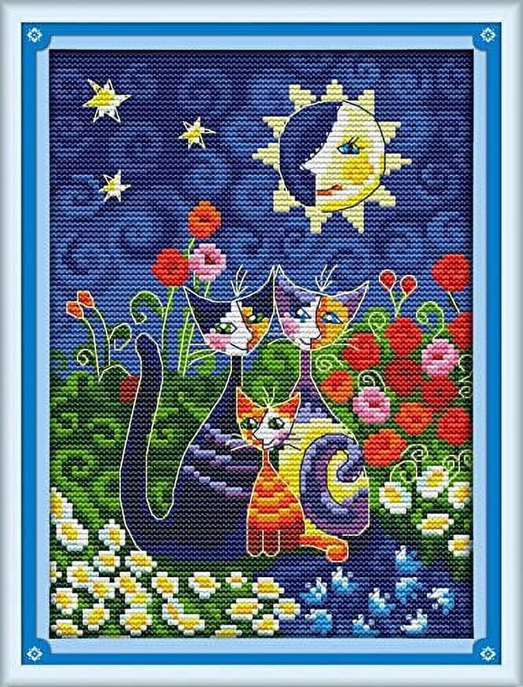 Maydear Cross Stitch Kits Stamped Full Range of Embroidery Starter Kits for  Beginners DIY 11CT 3 Strands - Mouse on The Moon 14.6×18.9(inch) - Yahoo  Shopping