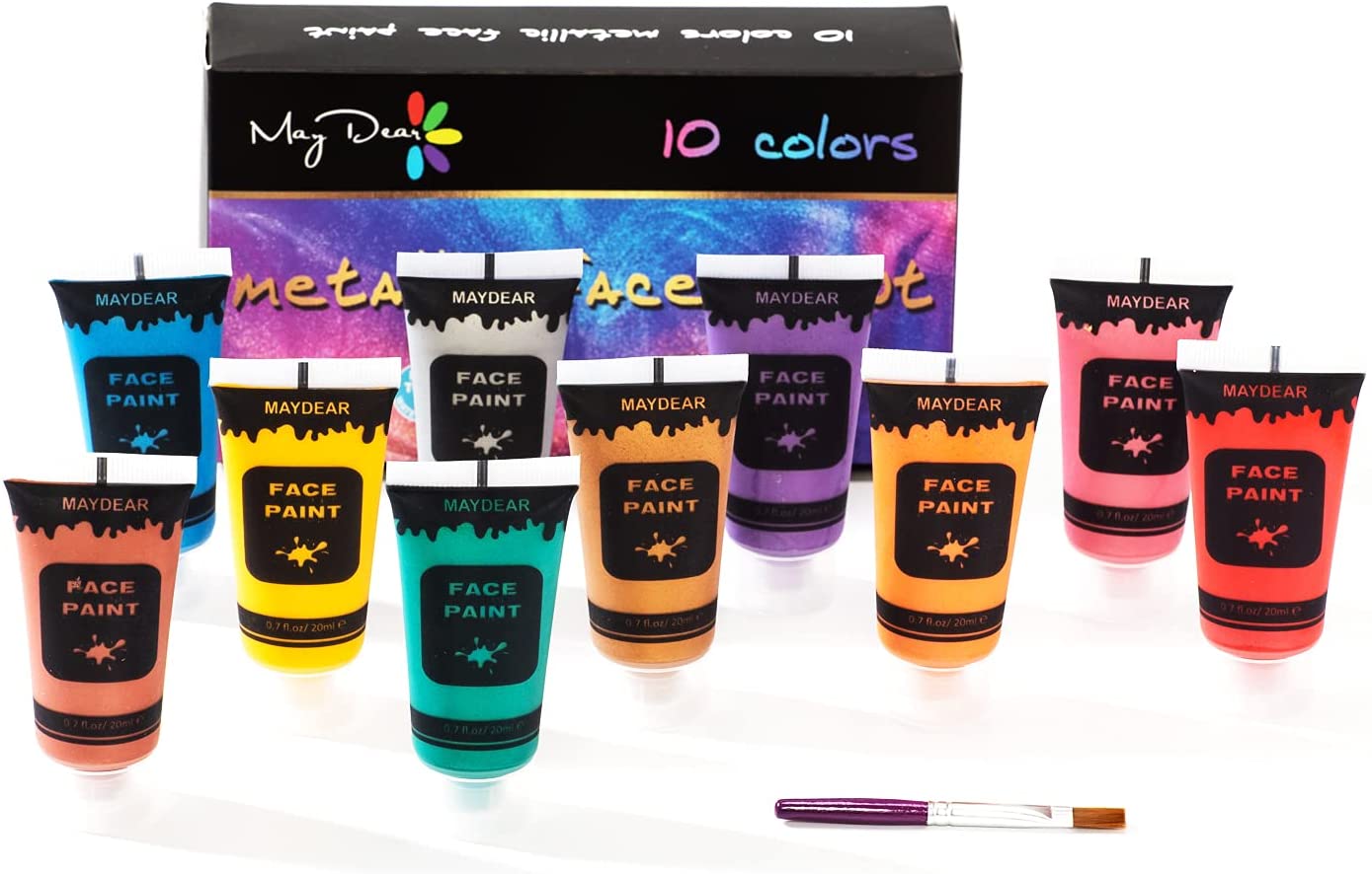 Maydear Face Body Paint Set, Liquid Body Paint Safe and NonToxic Body Paint for Kids & Adults