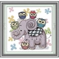 thumbnail image 1 of Maydear Full Range of Embroidery Starter Kits Stamped Cross Stitch Kits Beginners for DIY Embroidery (Multiple Pattern Designs) - Elephant and owl, 1 of 3