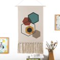thumbnail image 1 of Maydear Macrame Woven Wall Hanging Tapestry- Boho Chic Bohemian Geometric Art Decor - Beautiful Apartment Dorm Room Door Decoration-Northern European Tapestry, 19.7" W×35.4" L, 1 of 5