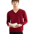 thumbnail image 1 of Maydear Men's Basic Long Sleeve V Neck Sweater, Casual Lightweight Knitted Sweater Shirts, 1 of 5
