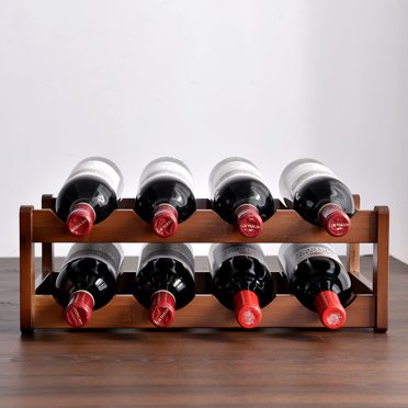 TINGOR Wine Rack, Wood Wine Storage Racks Countertop, 10 Bottle Wooden ...
