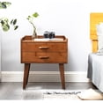 thumbnail image 1 of Maydear Nightstand with 2 Drawers for Bedroom, Bamboo Morden Bedside Table with Legs, Minimalist and Practical End Side Table End Table for Bedroom, Living Room, Walnut, 1 of 7