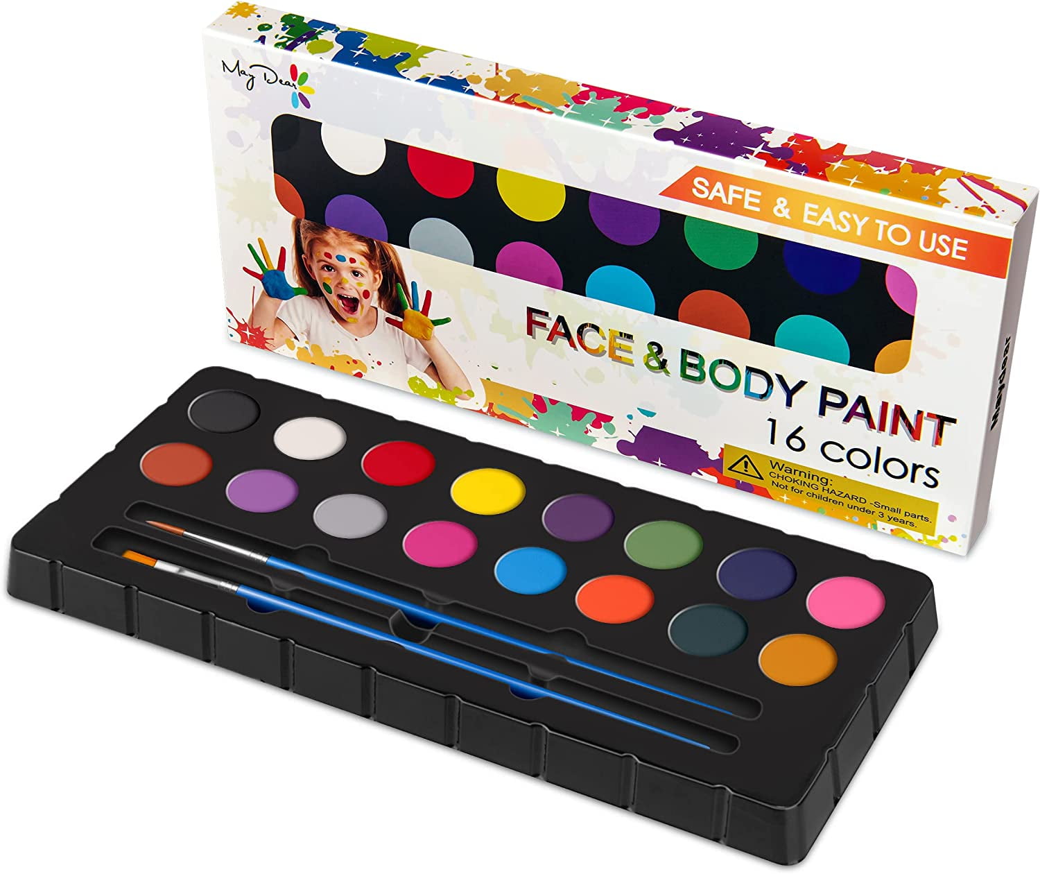Maydear Face Painting Kit, Water Based 14 Colors-Pack