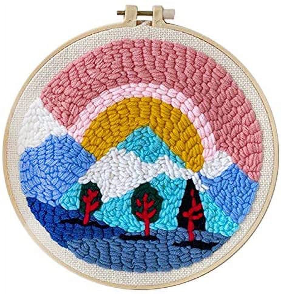 Maydear Punch Needle Starter Kit, Rug Hooking Beginner Kit 9.5'' Hoop ...