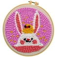 thumbnail image 1 of Maydear Punch Needle Starter Kit for Beginner Cartoon Rug Hooking Beginner Kit, with an Embroidery Pen and 9.5'' Hoop - Chick and Rabbit, 1 of 3
