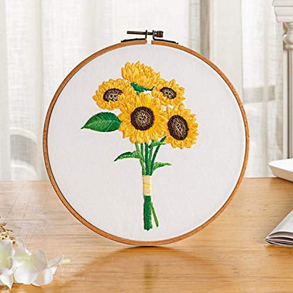 Maydear Stamped Embroidery Kit for Beginners With Pattern, Cross Stitch  Kit, Color Threads and Embroidery Scissors Campsis 