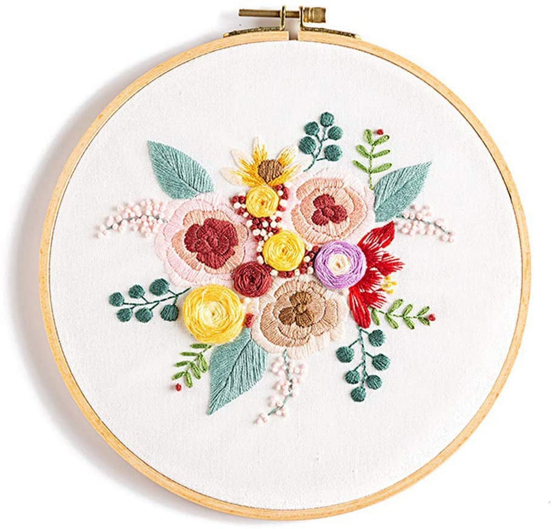 Maydear Stamped Cross Stitch Kits, Needlepoint Embroidery Kits for Beginner  Kids or Adults, 14CT 2 Strands DIY Easy Counted Cross Stitch Kit - Three  Flower 15.4×11.4 inch 