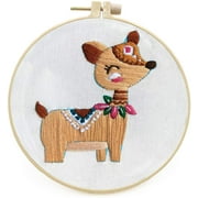 Maydear Stamped Embroidery Kit for Beginners with Pattern, Cross Stitch Kit - Deer 1