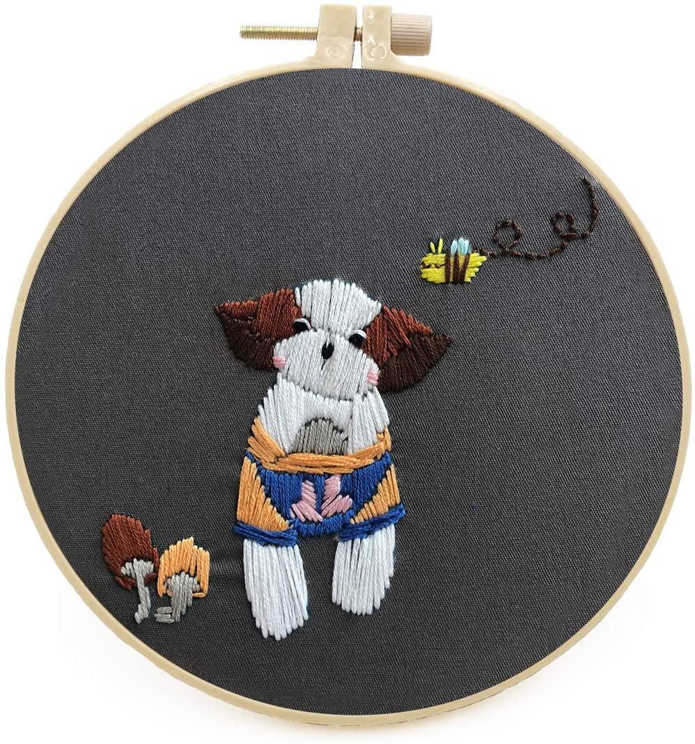 Maydear Stamped Embroidery Kit for Beginners with Pattern, Cross Stitch