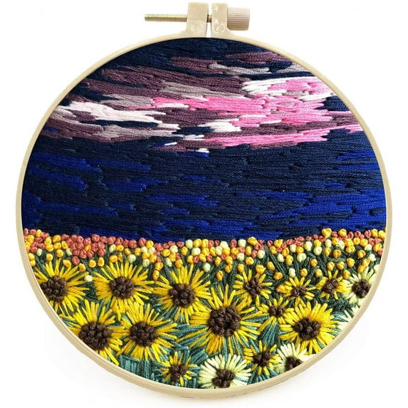 Maydear Stamped Embroidery Kit for Beginners with Pattern, Cross Stitch Kit - Landscape 2
