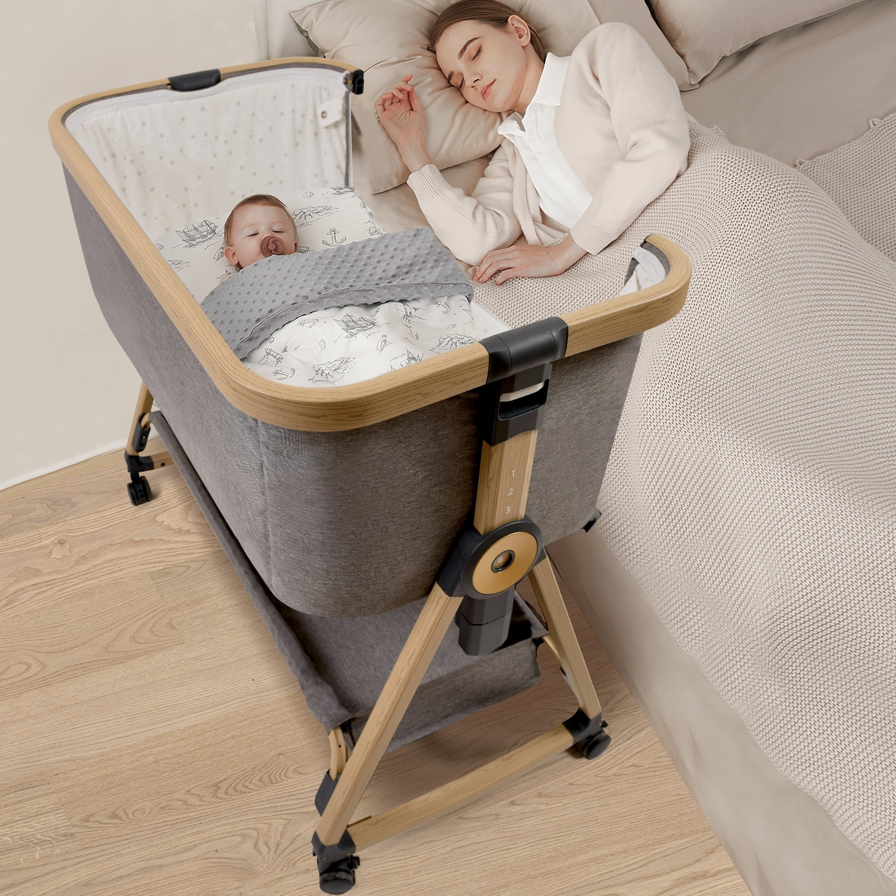 Maydolly Baby Bedside Sleeper,Adjustable Foldable Travel