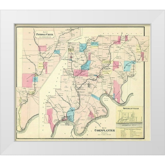 Mayer 23x20 White Modern Wood Framed Museum Art Print Titled - Cornplanter Pennsylvania Landowner - Mayer 1865