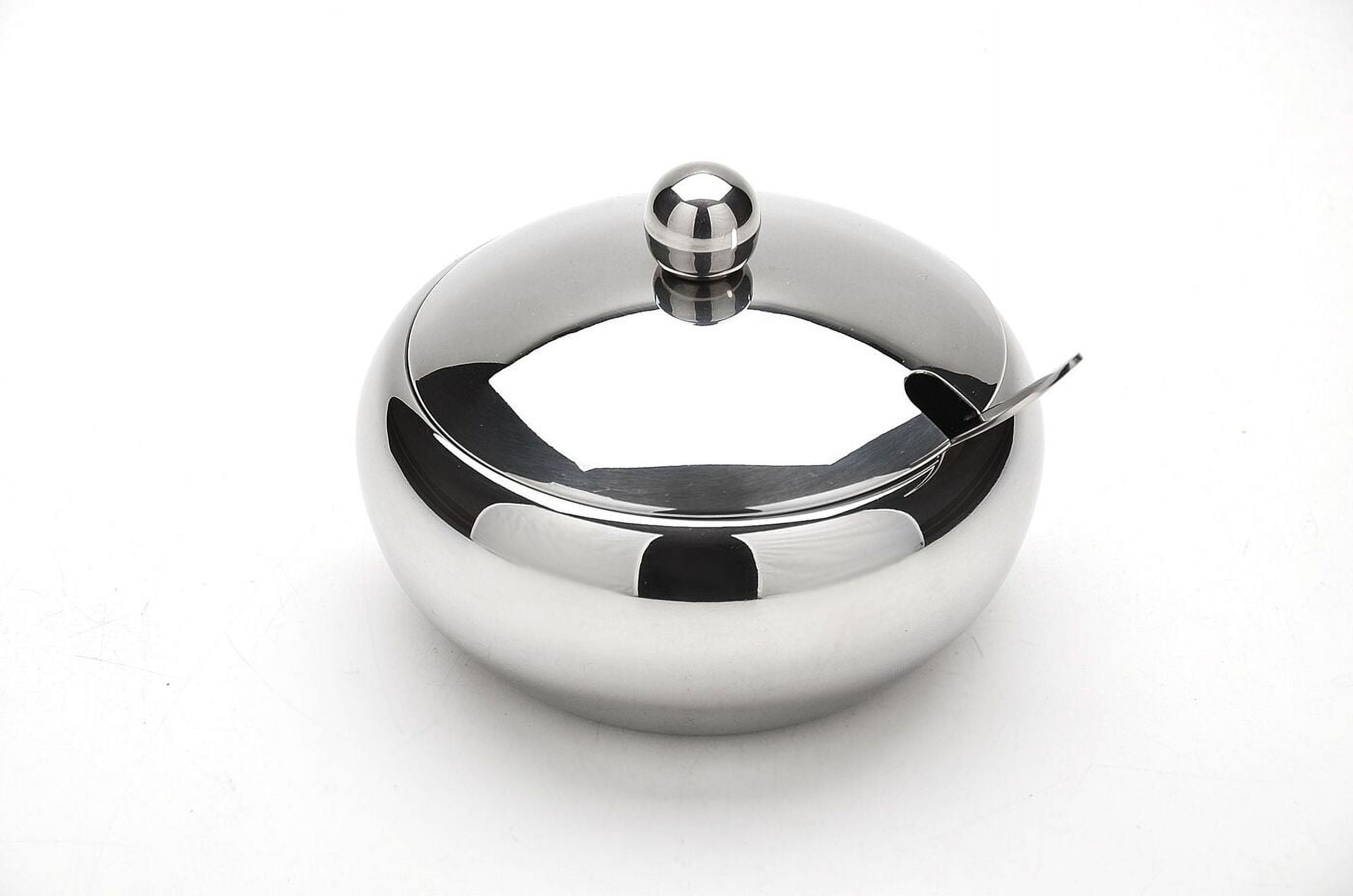 Mayer & Boch Stainless Steel Sugar Bowl With Lid and Spoon