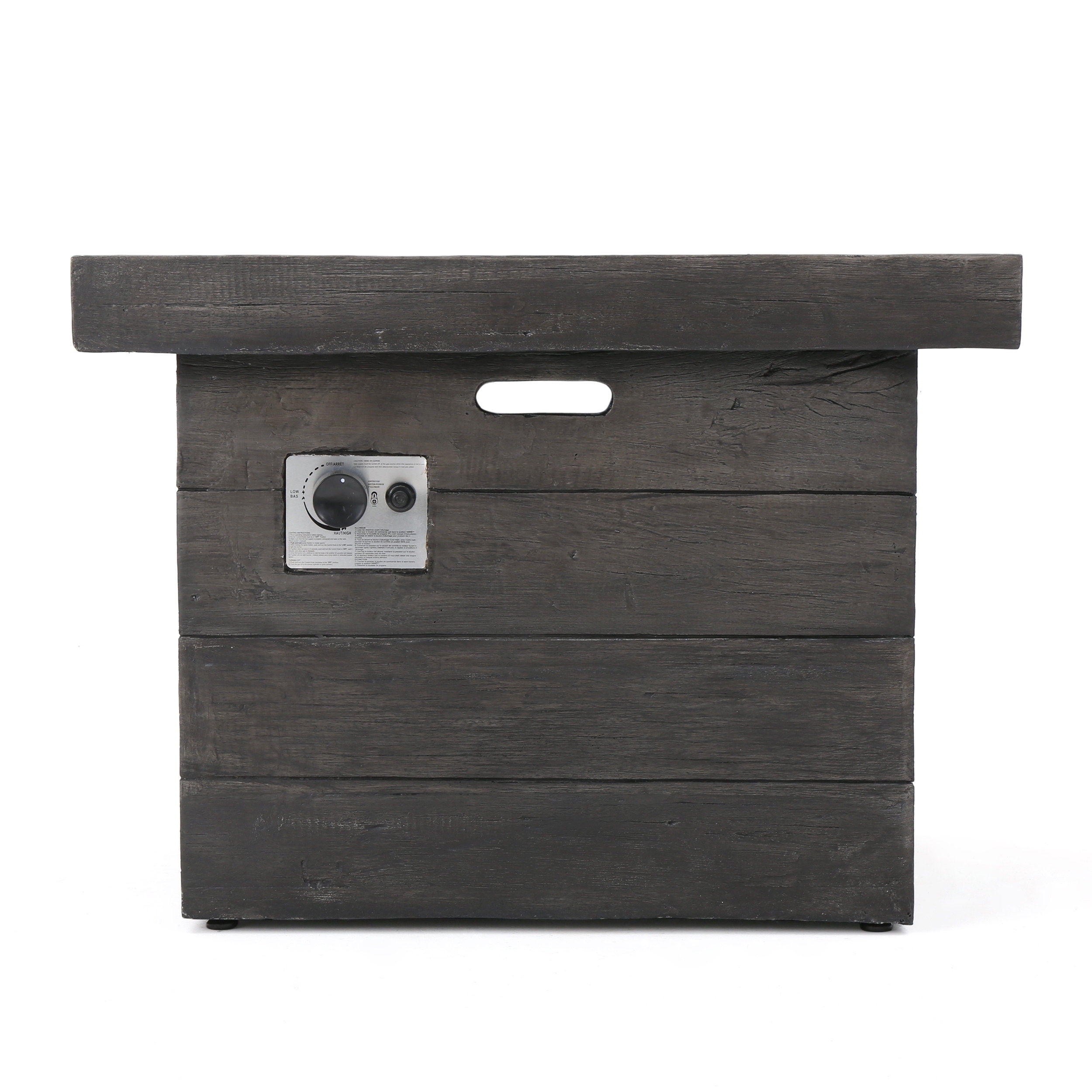 Mayer Grey Magnesium Oxide Square Gas Fire Pit Mayer Grey Magnesium Oxide Square Gas Fire Pit