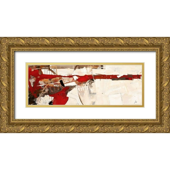 Mayer, Norbert 14x8 Gold Ornate Wood Framed with Double Matting Museum Art Print Titled - Hab zu spuren mich getraut