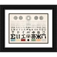 thumbnail image 1 of Mayerle, George 14x12 Black Ornate Wood Framed with Double Matting Museum Art Print Titled - Multi-Lingual Eye Chart, ca. 1907 - Dark Background, 1 of 4