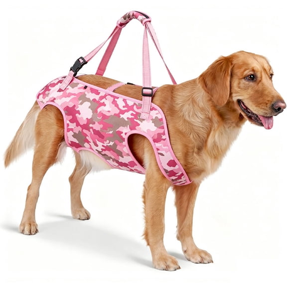 Dog Full Body Lift Harness, Support Sling Backpack for Senior Disabled Dogs, Front Hind Leg Joint Injuries, Help Up & Down Stairs Walk Hiking Grooming Harness, Reflective, Soft Padded Handle