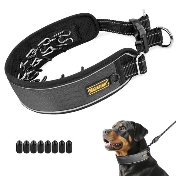 Mayerzon Patented No Pull Collar for Small Medium Dogs Beagle German Shepherd Rottweiler, Martingale Anti Pull Dog Collar with Buckle for Walking Training, Reflective, Adjustable, Waterproof C80