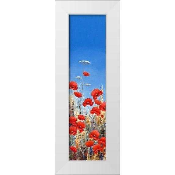 Mayes, Hilary 7x14 White Modern Wood Framed Museum Art Print Titled - Summer Poppies I
