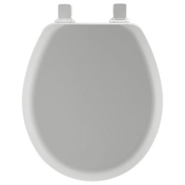 Mayfair 41EC162 Round Molded Wood Toilet Seat with EasyClean Hinges, Silver, Each