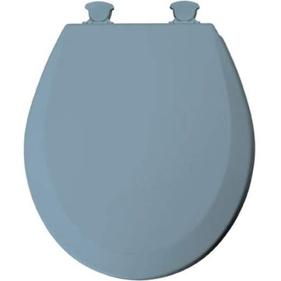 Mayfair 46EC 034 Molded Wood Toilet Seat with Lift-Off Hinges, Round, Sky Blue