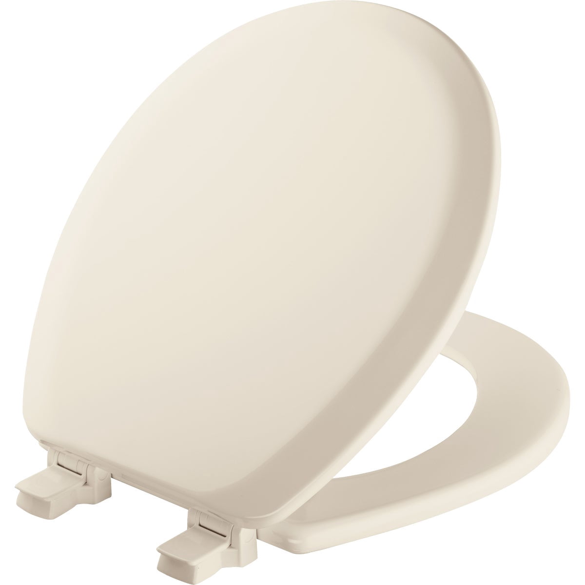 Mayfair Molded Wood Toilet Seat 46EC 346 - Lift-Off Hinges, Easy to Clean - Round, Biscuit — Standard Mounting Hardware, Drop-In Replacement