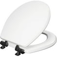thumbnail image 1 of Mayfair 826MBSL 000 Benton Toilet Seat, 1 Pack Round, White with Matte Black Hinges, 1 of 9