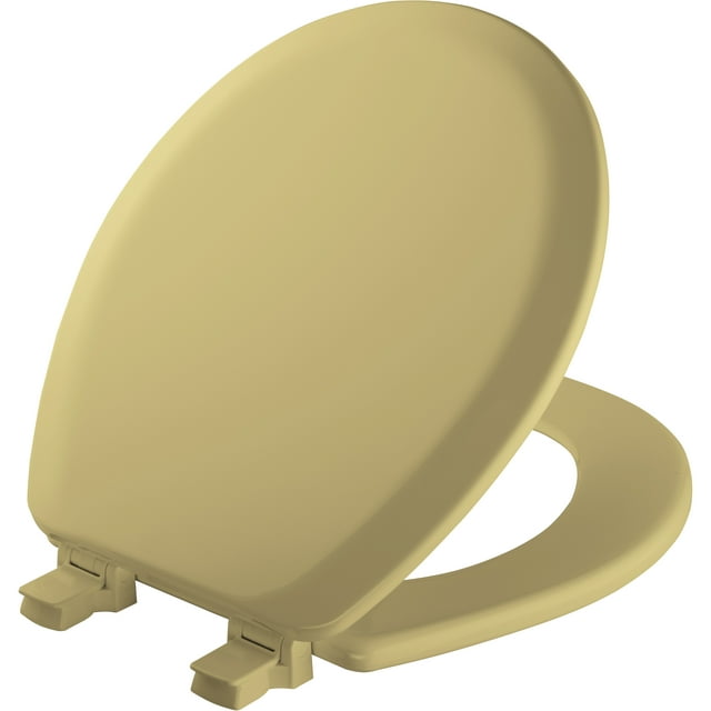Mayfair Cameron Round Enameled Wood Toilet Seat in Harvest Gold with Stay·Tite Seat Fastening System and Easy·Clean Hinge