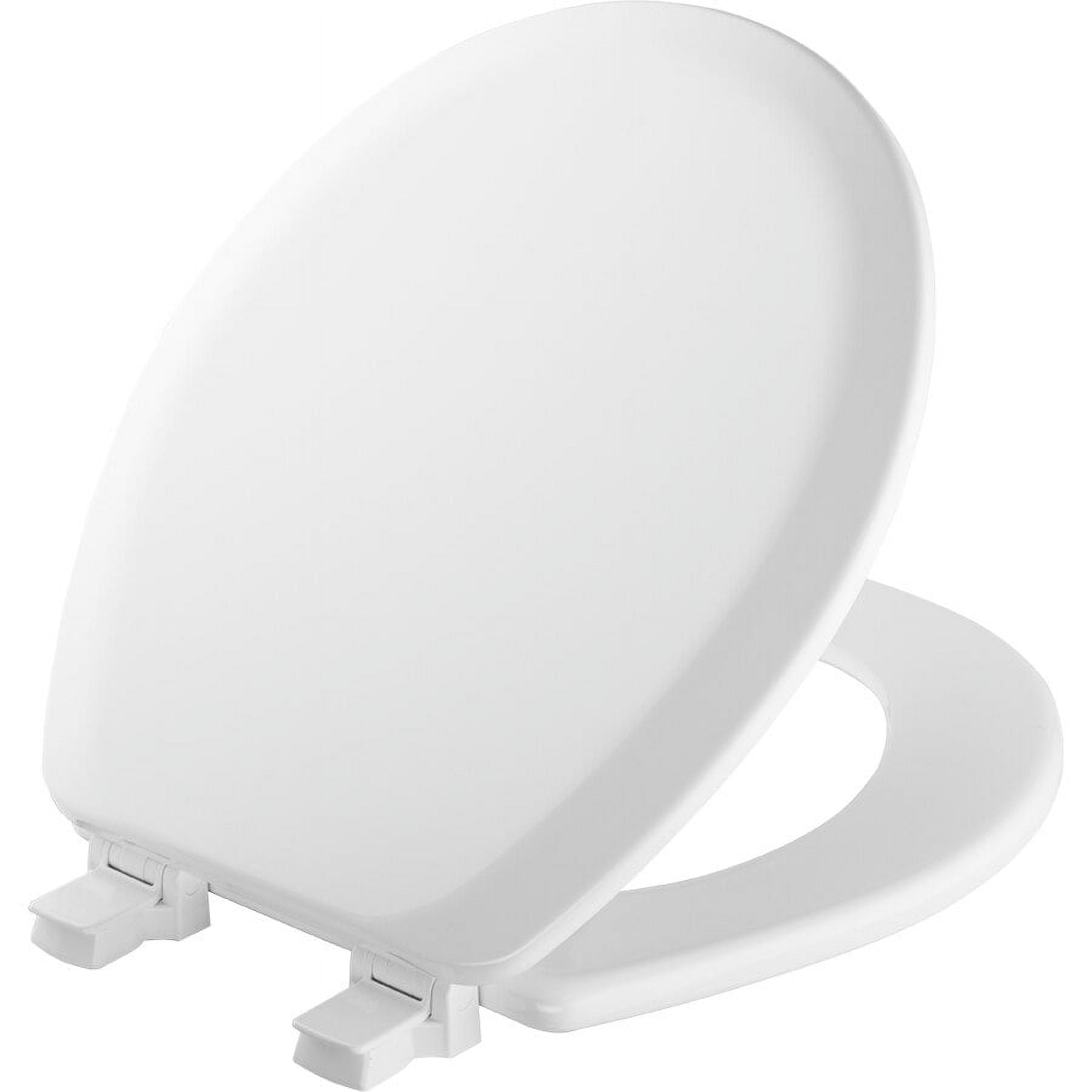 Mayfair Round White Enameled Wood Toilet Seat with Gloss Finish