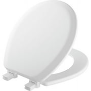 Mayfair Cameron Round Enameled Wood Toilet Seat in White with Stay·Tite Seat Fastening System and Easy·Clean Hinge