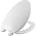thumbnail interactive-video image 1 of Mayfair Caswell™ Slow Close Elongated Plastic Toilet Seat in White Never Loosens, 1 of 14