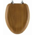 thumbnail image 1 of Mayfair Elongated Oak Wood Toilet Seat, 1 of 3