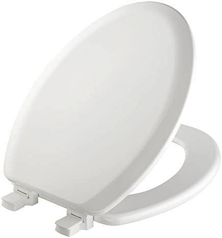 Mayfair Elongated White Molded Wood Toilet Seat
