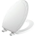 thumbnail image 1 of Mayfair Ivy Elongated Enameled Wood Toilet Seat in White with Stay·Tite, 1 of 8